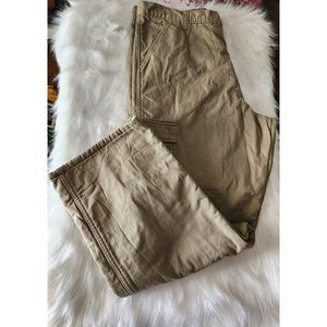 Wrangler Pants Mens 40x32 Tan Fleece Lined Cargo Carpenter Khaki Chino